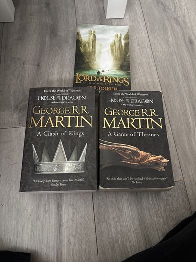 A Song of Ice and Fire: A game of thrones + clash of kings  + free fellowship of the ring on top
