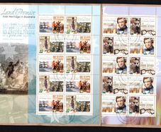 2001 Ireland Irish Heritage in Australia (Ned Kelly, Peter Lalor, Settlers, emigrants) Commemorative Stamp Sheetlet Fine Used with Dublin CDS cancel of 3rd May 2001(Frist day of issued) on envelope extract