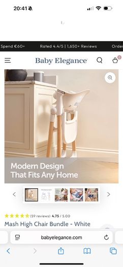 Baby Elegance Mash Highchair and Newborn Insert