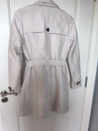 Superdry Premium Trench Coat Cream Size XS EU 36