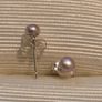 925 Sterling Silver Pink Pearl Earrings Image 2