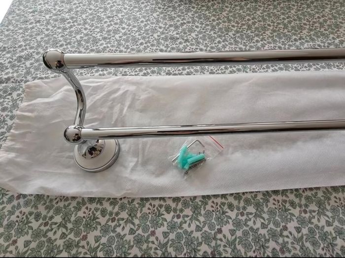 Double towel rail - chrome