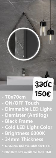 LED Bathroom Mirror Demister Antifog