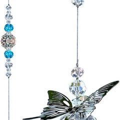 Crystals Ball Prisms Suncatchers - Hanging Ornament Crystals Butterfly Suncatchers with Clear Crystal Ball for Home, Office, Garden Decoration, Car pendant, Birthday Present