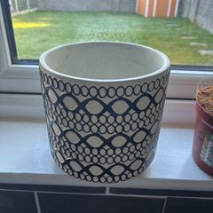 Black & White Decorative Ceramic Plant Pot