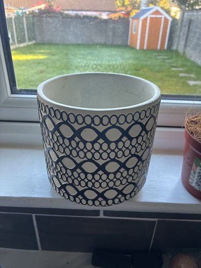 Black & White Decorative Ceramic Plant Pot