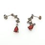 Vintage 925 Sterling Silver Garnet & Marcasite Gothic Stud Earrings Image 7