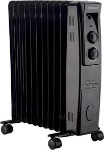 2500W Oil Filled Radiator Heater, 11 Fins Portable Electric Radiator with Adjustable Thermostat & Safety Cut-Off, Energy Saving Room Heater for Home & Office - Black
