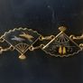 Vintage Japanese Damascene 24k gold inlay fan panel bracelet Image 4
