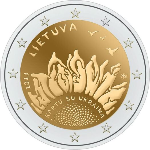 Lithuania 2 Euro Commemorative Coin 2023 - Together with Ukraine. UNCIRCULATED.