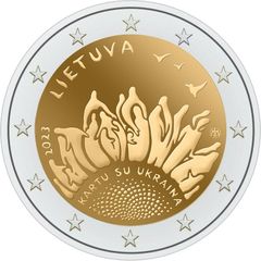 Lithuania 2 Euro Commemorative Coin 2023 - Together with Ukraine. UNCIRCULATED.