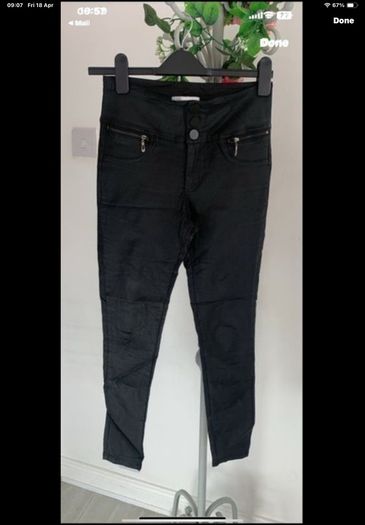 jeans Marc Angelo skinny coated high waist black coated jeans size 10