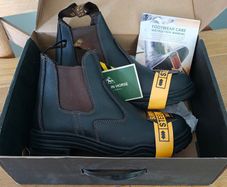 New Brown Mountain Horse Boots Protective Rider Short Riding Yard Steel Toe Cap - Size UK 7.5