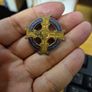 Vintage Ireland. EUCHARISTIC CONGRESS, DUBLIN, 1932, pilgrim's gilt bronze and enamel lapel badge Image 3