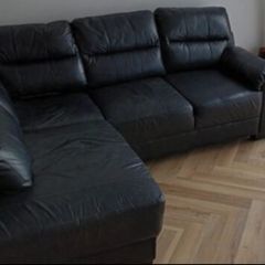 L shaped leather Sofa 4 seat compact
