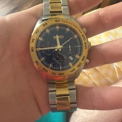 Men's gold Hugo boss watch