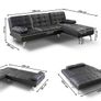 Silver grey corner sofa bed.198cm Image 5