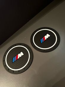 BMW cup holder mats x2