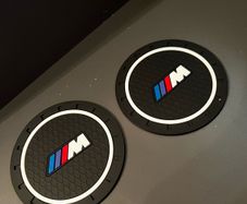 BMW cup holder mats x2