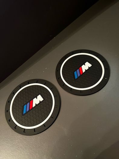 BMW cup holder mats x2
