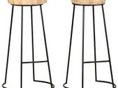 Bar Stools 2 pcs Solid Acacia Wood
