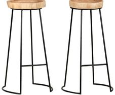 Bar Stools 2 pcs Solid Acacia Wood