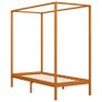 Canopy Bed Frame Honey Brown Solid Pine Wood 100x200 cm Image 4