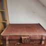Brown Leather Travel Trunk Suitcase Image 2