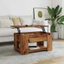 Coffee Table Old Wood 79x49x41 cm Engineered Wood Image 2