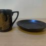 Vintage, Retro, Mid century, "Phoenix" Portmeirion Williams-Ellis/ Cuffley black and gold cups X6 saucers X6 c1970 Image 6