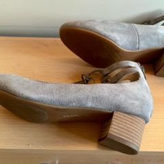 Hush Puppy Grey Suede Mid Heels