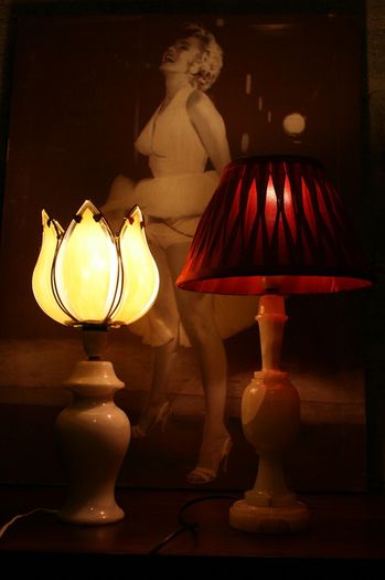 Two Vintage Marble Lamps
