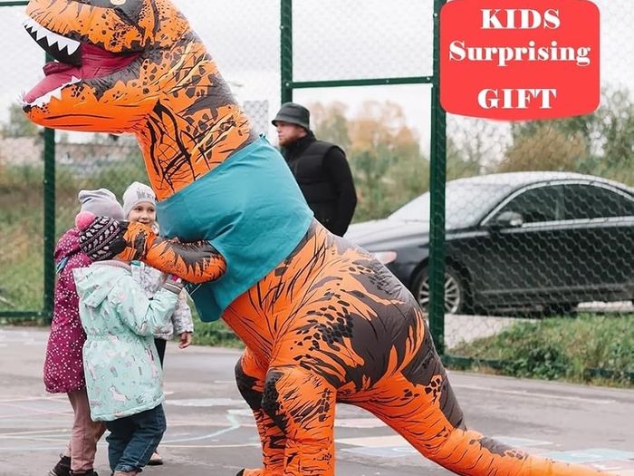 SEASONAL SALE Dinosaur Costume for Adult Inflatable T-REX Costume Funny Halloween Dinosaur Costume Party Cosplay Fancy Dress Jumpsuit