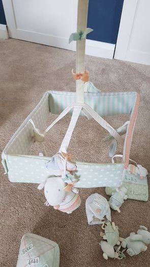 Mamas and papas nursery set quilt, bumper, sleep bag, curtains, changing mat & accessories
