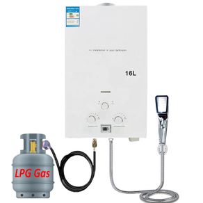 16L LPG Hot Water Heater Propane Gas Tankless Instant Boiler With Shower Kit