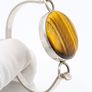Tigers Eye Sterling Silver Bangle, London 1973 Image 6