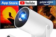 Mini Projector with 2026 Upgraded 18000 Lumen with WiFi6 and Bluetooth 5.4, Mini Projector 1080P Full HD Supported, 180 Rotation Compatible with HDMI/USB/Laptop/PS5