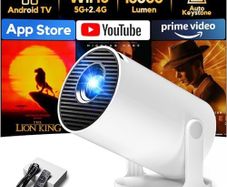 Mini Projector with 2026 Upgraded 18000 Lumen with WiFi6 and Bluetooth 5.4, Mini Projector 1080P Full HD Supported, 180 Rotation Compatible with HDMI/USB/Laptop/PS5