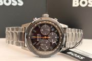 BOSS by Hugo Boss Grey Steel Olive Green Dial Solar-Chronograph Men's Watch - 1514034