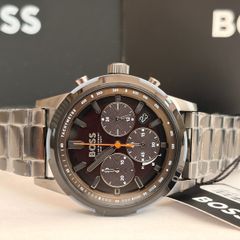 BOSS by Hugo Boss Grey Steel Olive Green Dial Solar-Chronograph Men's Watch - 1514034