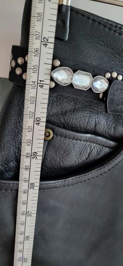 Challenge Leather Team Ladies Motorcycle trousers (black leather jeans style) - Sz 32 (Fit 12UK) - Rrp 189 (New)
