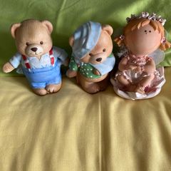 Two Barely Bears ( Barley Broke) & Barley Alive ) & a Fairy ornament's