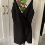 Black playsuit wrap effect with fringing large Image 7