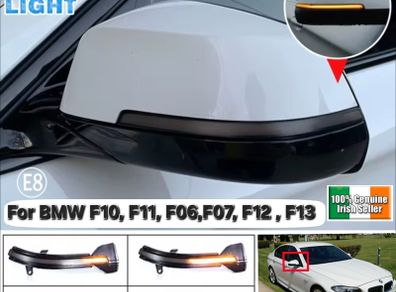 2pcs LED Dynamic Turn Signal Blinker Side Rear-View Mirror Indicator Light For BMW 567 Series F10 F11 F07 F06 F12 F13 F01 F02