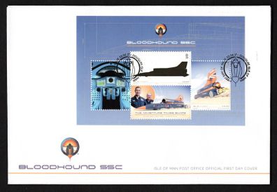 2017 Isle of Man Bloodhound SSC Project (attempts on World Land Speed Record) Commemorative Stamps First Day Cover (FDC)