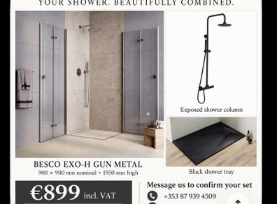 Shower Set Gun Metal