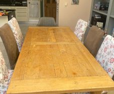 Heavy Pine Kitchen or Dining Room Table with 6 Chairs
