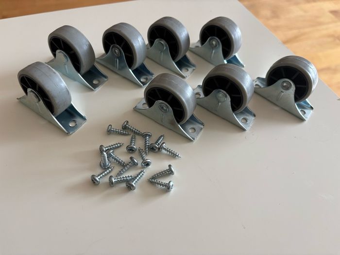 x8 Universal Divan Bed Cabinet Drawers Castor Wheels, non-swivel castors suitable for various furniture items like beds and drawers
