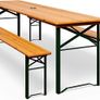 Wooden Folding table and two benches picnic set  (3 pieces) Image 2