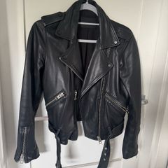 AllSaints Balfern Black Leather Biker Jacket Size8